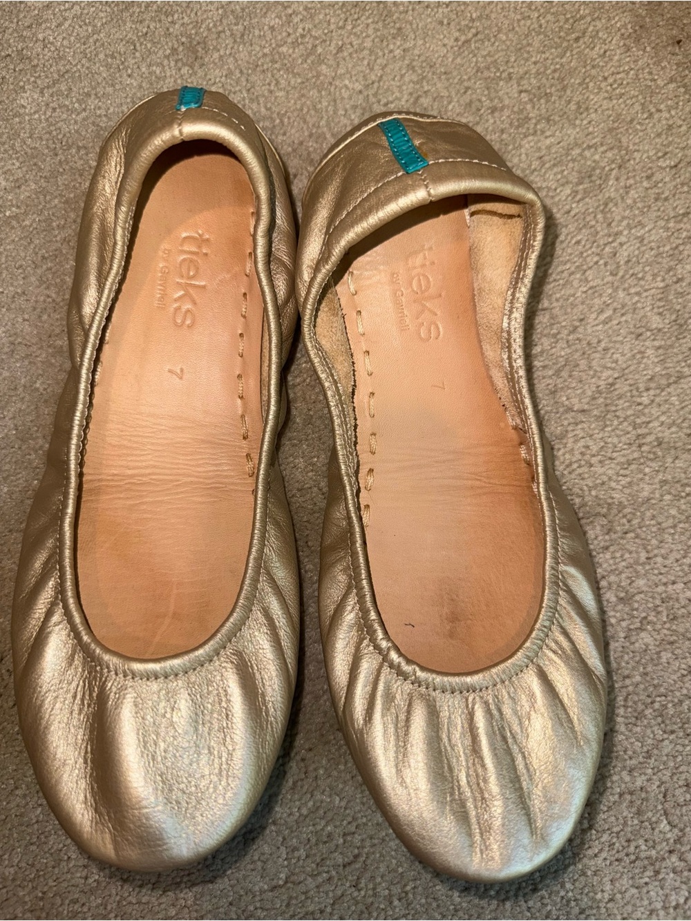 Tieks Women's champagne Metallic Ballet Flats